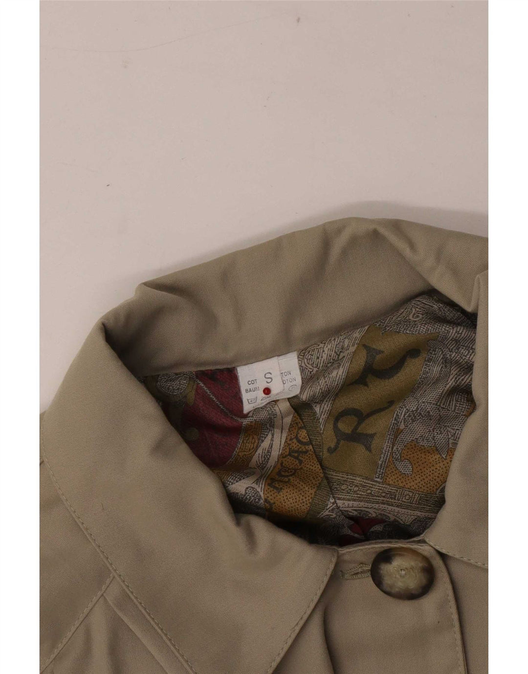 Vintage Damen Übergroßer Trenchcoat UK 10 Small Beige Baumwolle