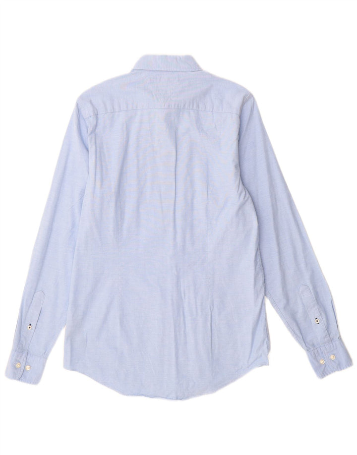 Tommy Hilfiger Herren-Slim-Fit-Hemd, klein, aus blauer Baumwolle