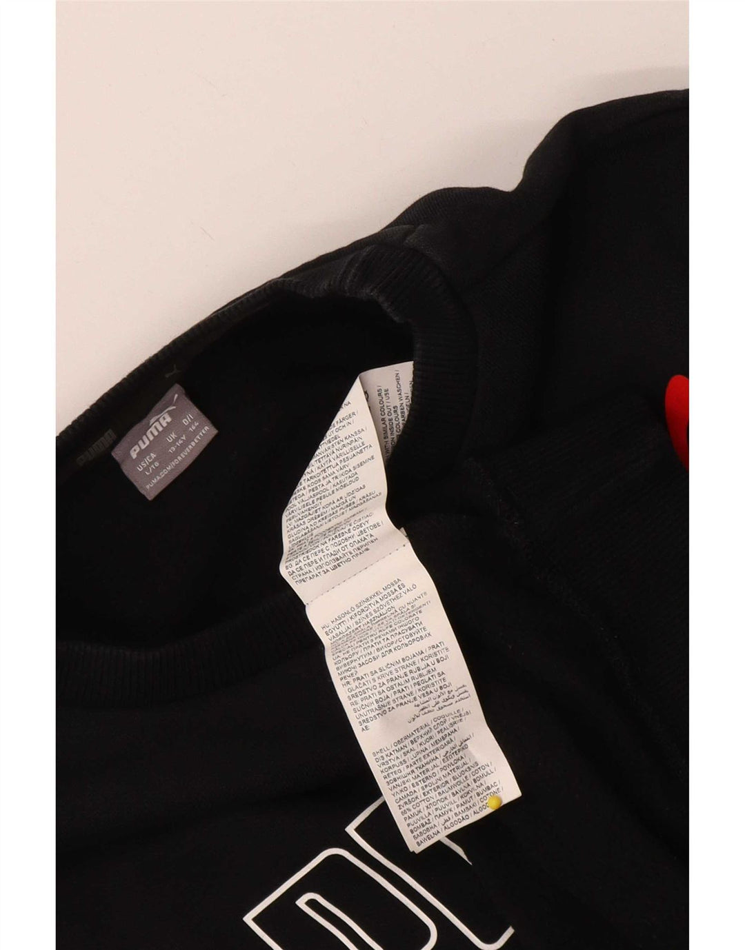 Puma Jungen Grafik-Sweatshirt-Pullover 13–14 Jahre, schwarze Baumwolle