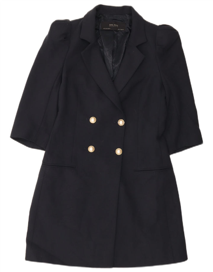 Langer zweireihiger Blazer für Damen von Zara, Gr. 12, mittleres Marineblau