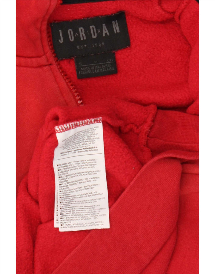 Jordan Herren-Kapuzenpullover mit Reißverschluss, klein, rote Baumwolle