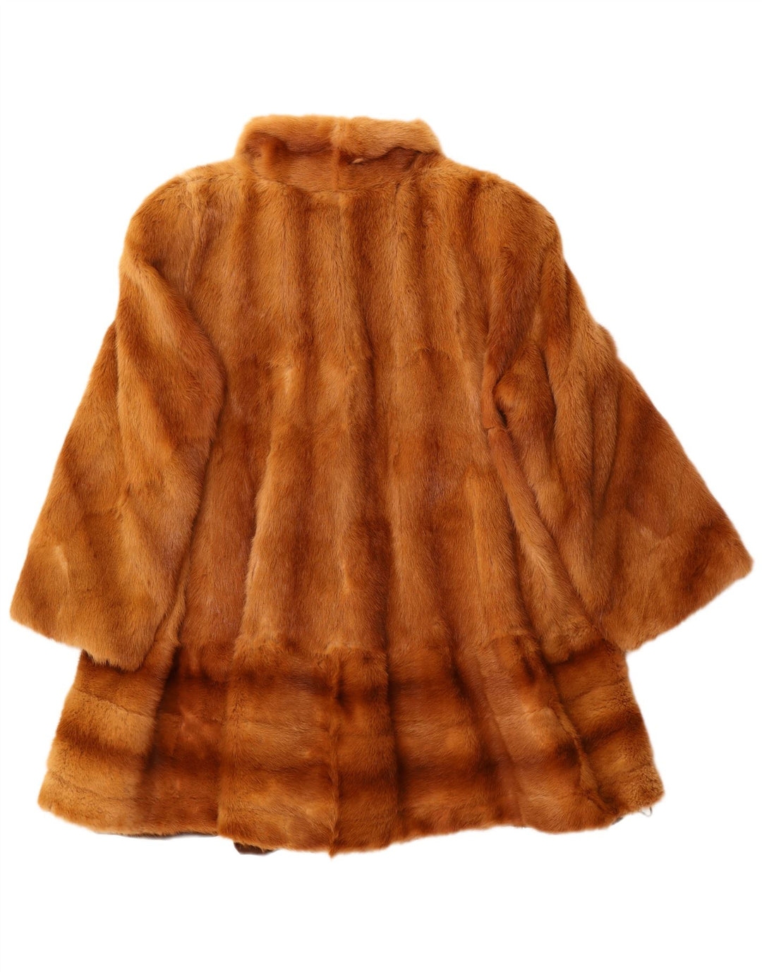 Vintage Damen Pelzmantel mit lockerer Passform, UK 14, groß, braun gestreift