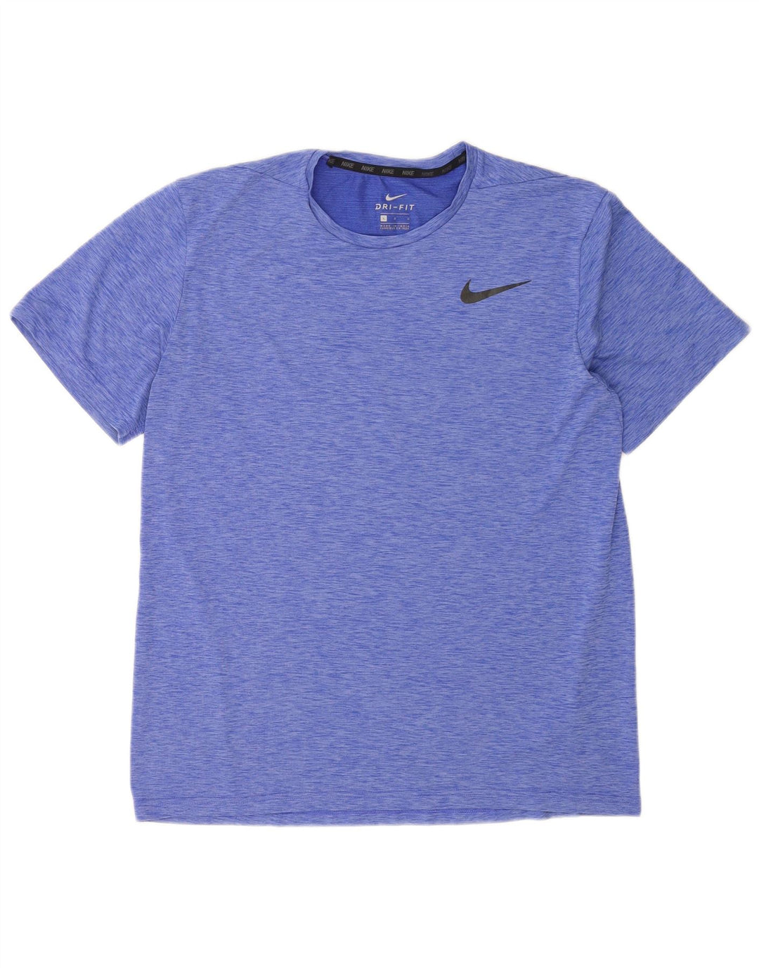 Nike Herren Dri Fit T-Shirt-Oberteil, großes, blau meliertes Polyester