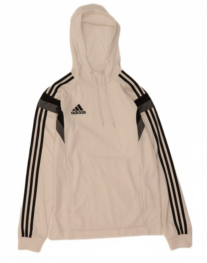 ADIDAS Mens Hoodie Jumper XS White Colourblock Polyester