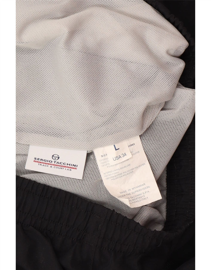 SERGIO TACCHINI Herren-Trainingshose, Größe L, W34, L31, Schwarz, Polyester