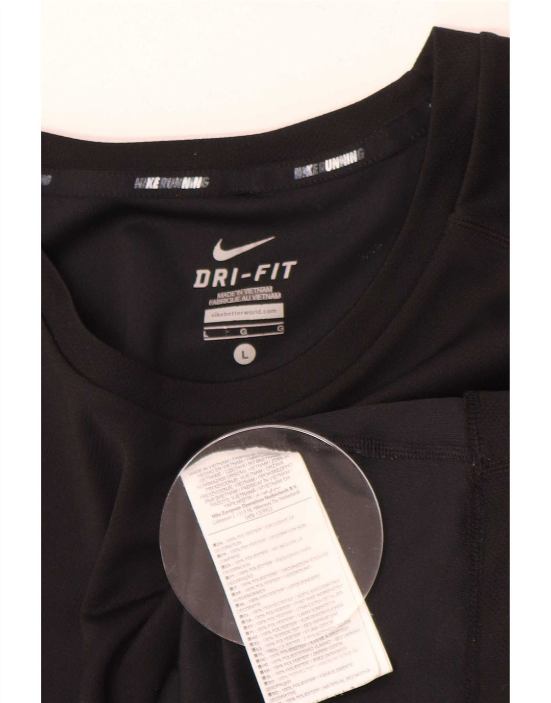 Nike Herren Dri Fit T-Shirt Top Large Schwarz Polyester