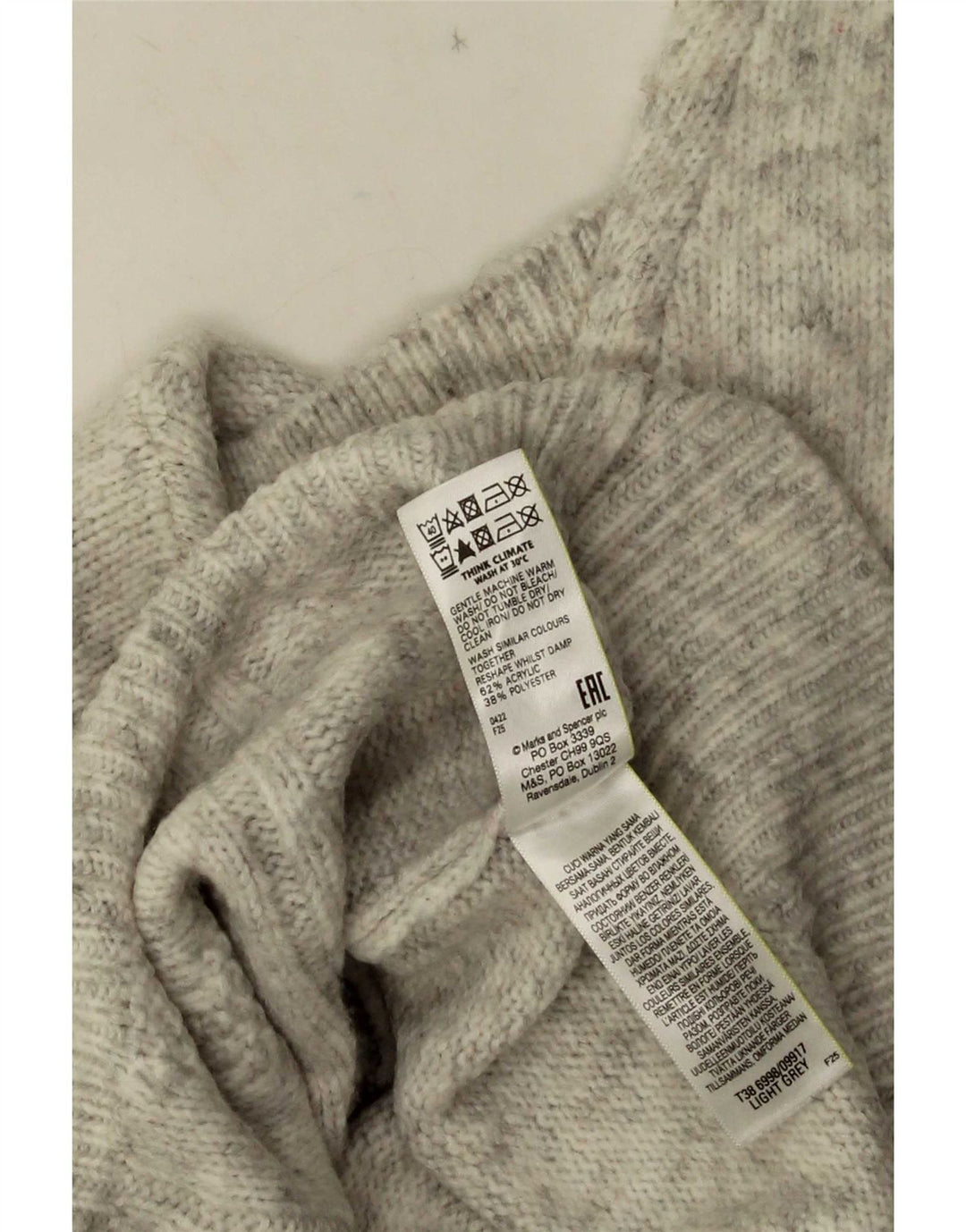 Marks & Spencer Herren-Pullover mit Rollkragen, klein, Acryl, grau gefleckt
