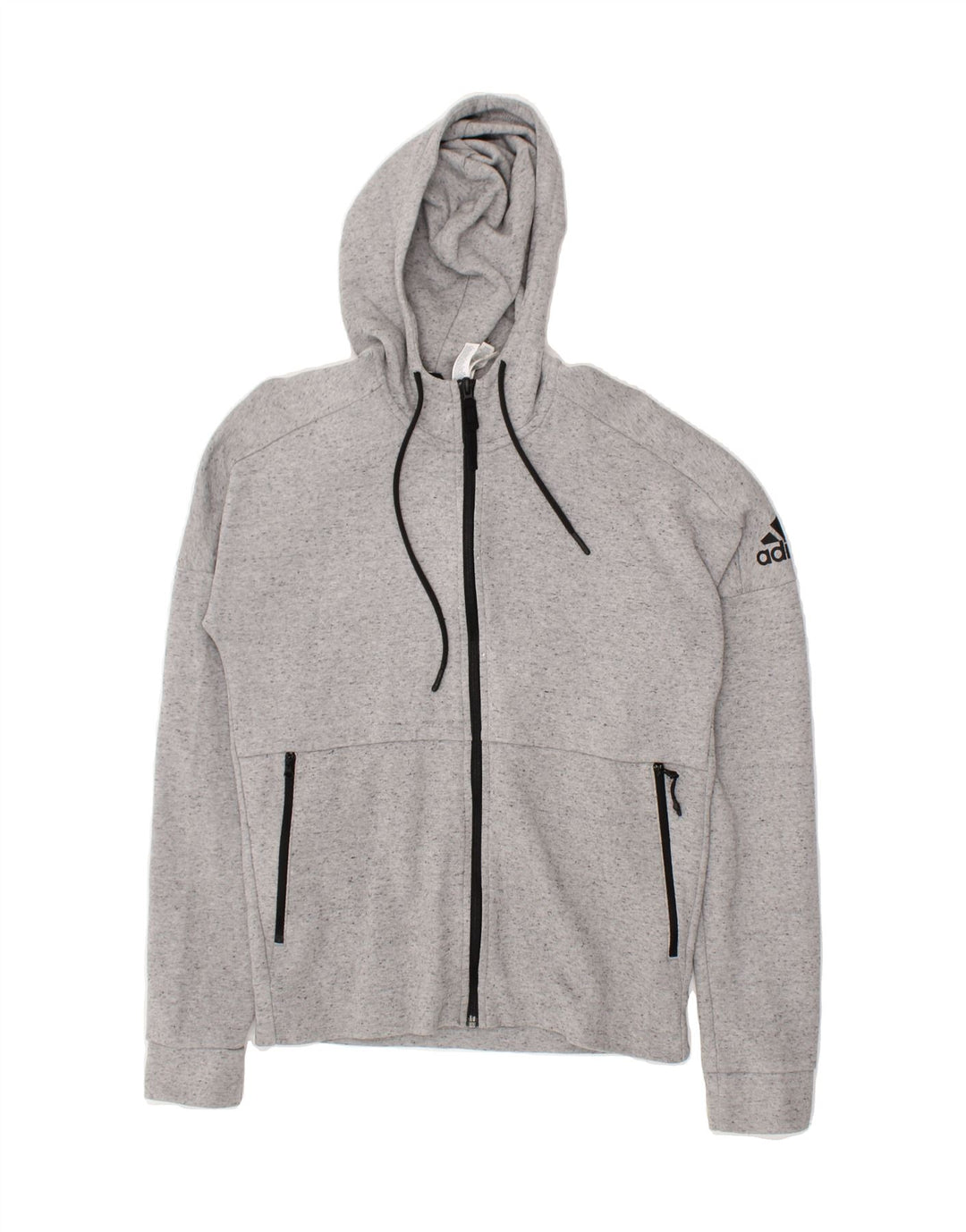 ADIDAS Mens Zip Hoodie Sweater Small Grey Cotton Vintage Adidas and Second-Hand Adidas from Messina Hembry 