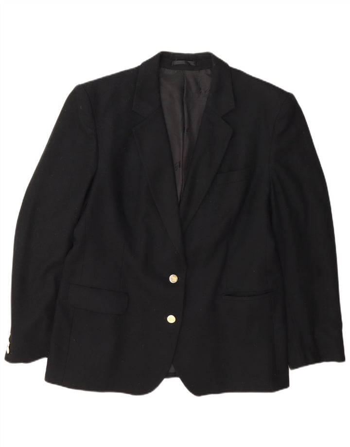 Burberrys Damen-Blazer mit 2 Knöpfen, reguläre Passform, UK 14, mittelschwarze Wolle