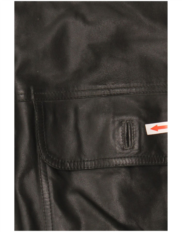 Vintage Herren Lederjacke IT 48 Medium Schwarz