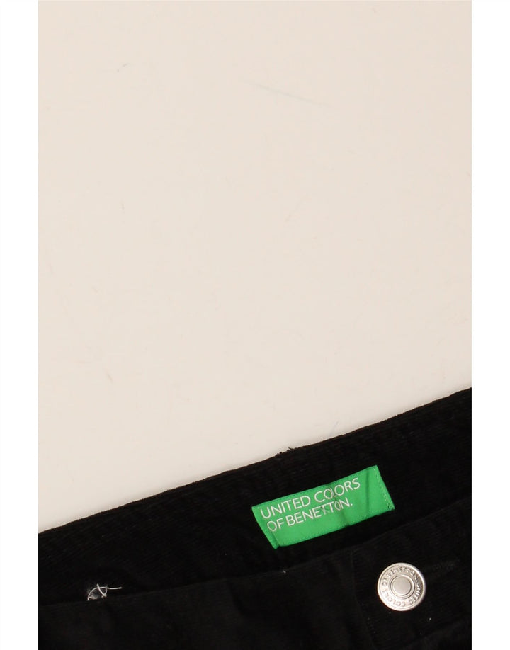 BENETTON Damen Gerade Cordhose W30 L27 Schwarz Klassisch