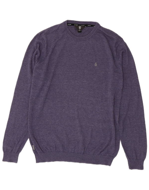 Volcom Herren-Pullover mit Rundhalsausschnitt, Größe L, Lila, Baumwolle