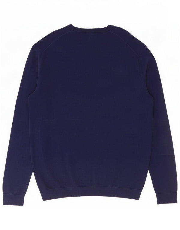 Reiss Herren-Pullover mit V-Ausschnitt XL, marineblaue Baumwolle
