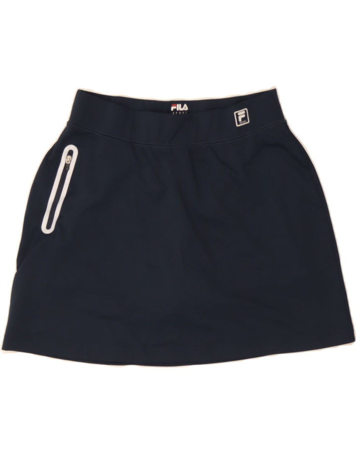 FILA Womens Tennis Skirt UK 14 Medium Navy Blue Polyester Vintage Fila and Second-Hand Fila from Messina Hembry 