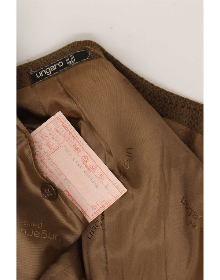 Ungaro Herren 2-Knopf-Blazerjacke IT 52 XL Khaki Check Schurwolle