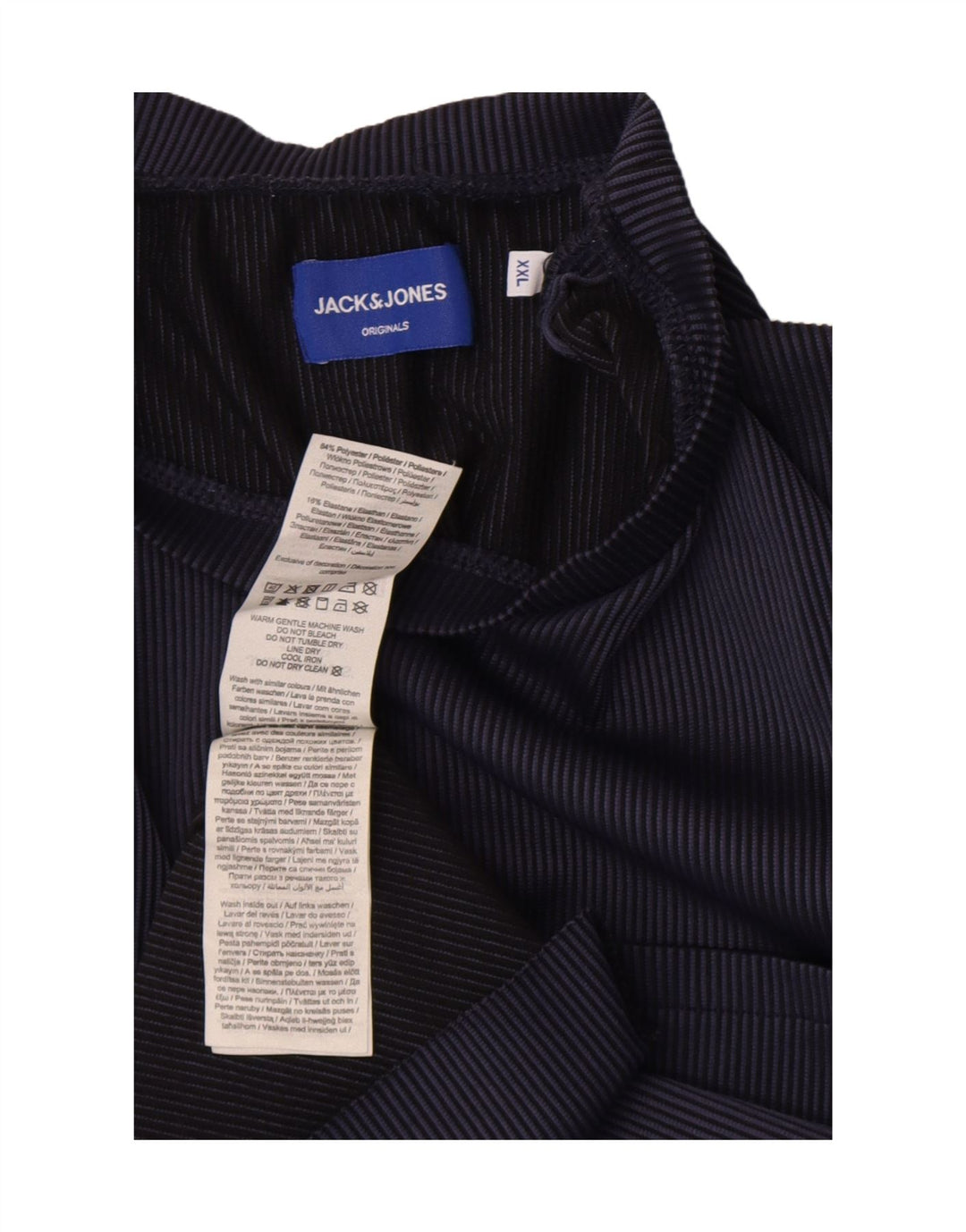 Jack & Jones Herren T-Shirt Top 2XL Marineblau gestreift Polyester