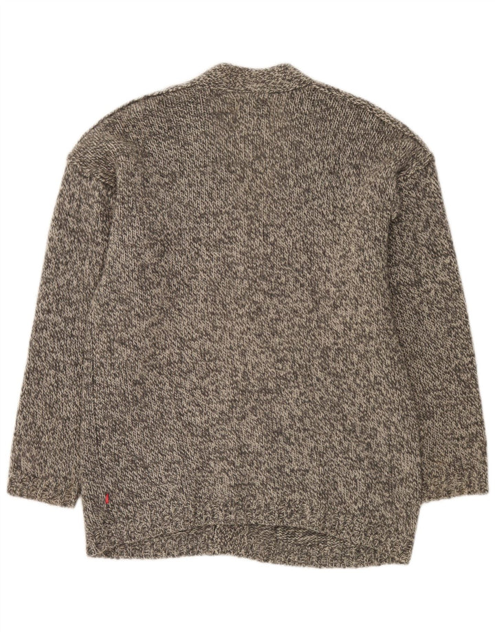 Jackpot Herren-Strickjacke, groß, grau gefleckt