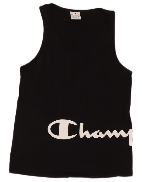 Champion Damen Graphic Vest Top UK 12 Medium Schwarz