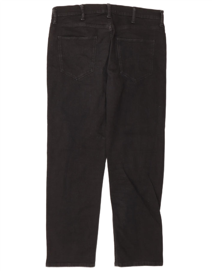 Marks & Spencer Herren Straight Jeans W36 L31 Schwarze Baumwolle