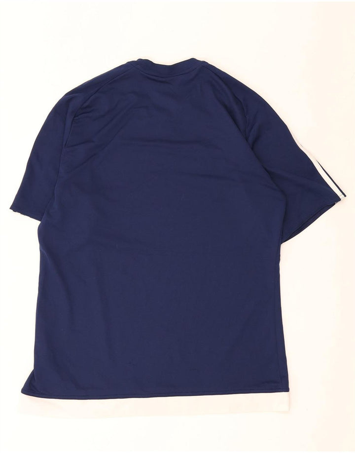 Adidas Herren Climalite T-Shirt Top Medium Marineblau Colourblock Polyester