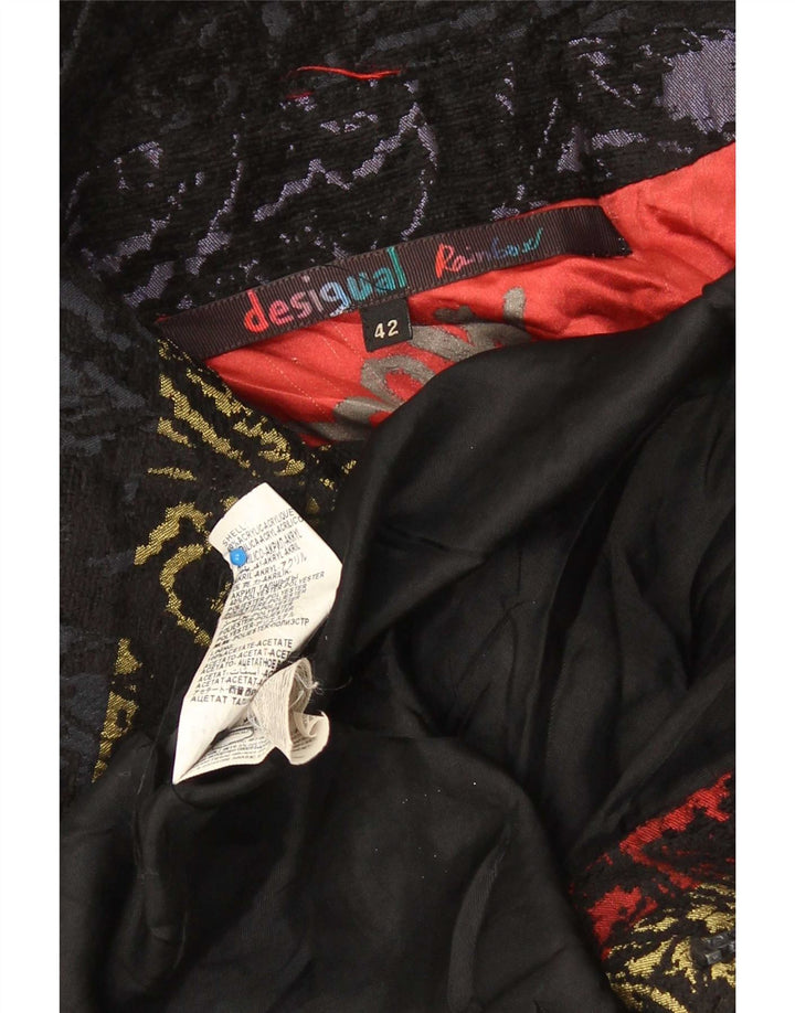 Desigual Damen Mantel EU 42 Großes mehrfarbiges Paisley-Acryl