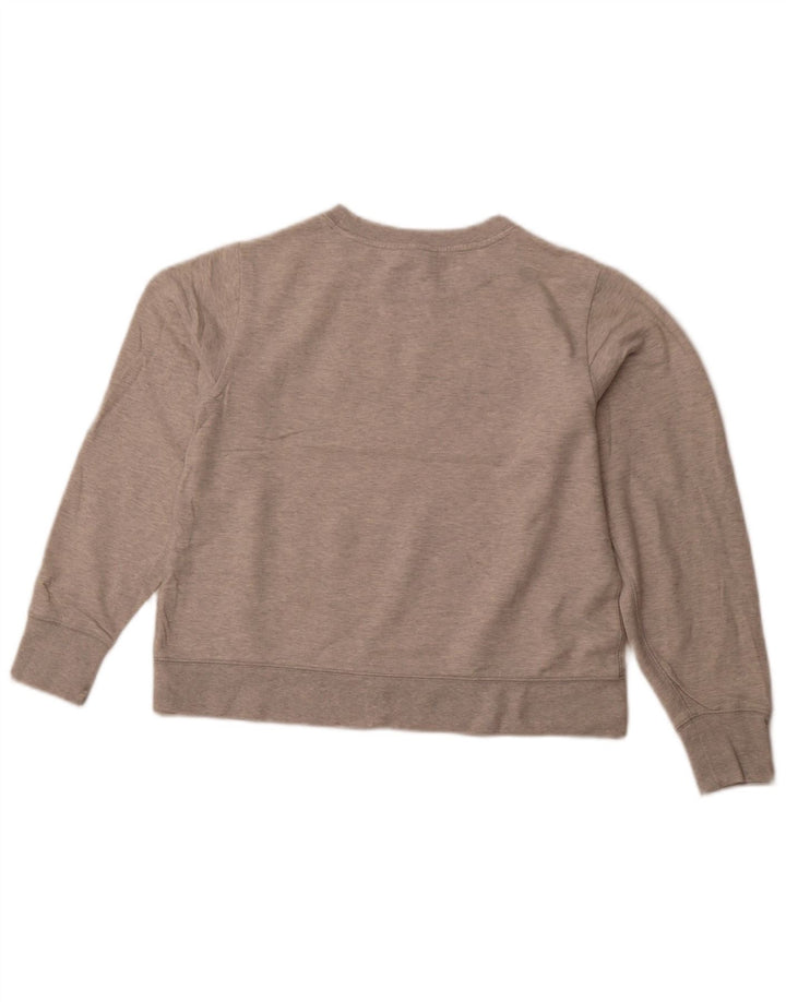 EDDIE BAUER Damen Übergroßer grafischer Crop-Sweatshirt-Pullover UK 6 XS Grau