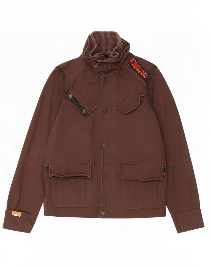Superdry Herren Utility Jacke UK 40 Large Braun