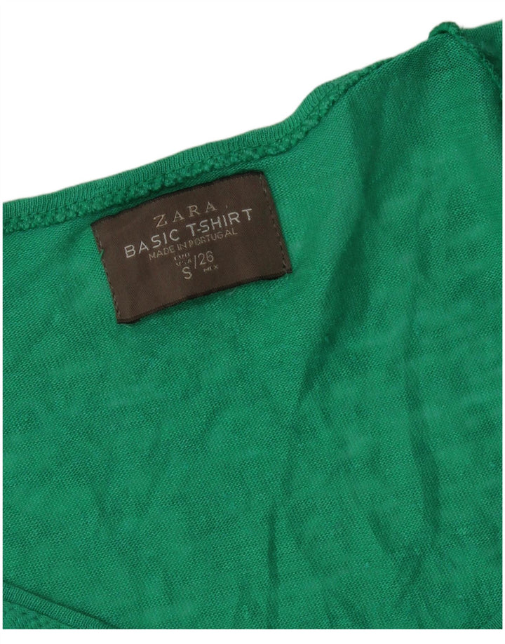 Zara Damen T-Shirt Top UK 10 Small Grün