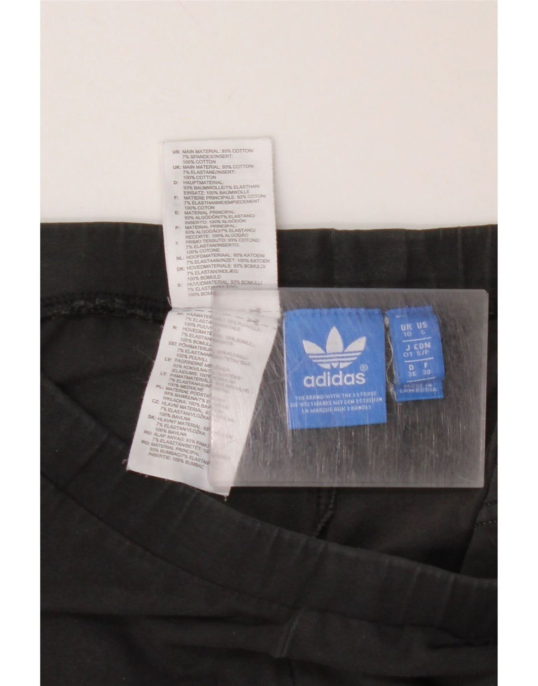 ADIDAS Damen Graphic Leggings UK 10 Small Schwarz Baumwolle
