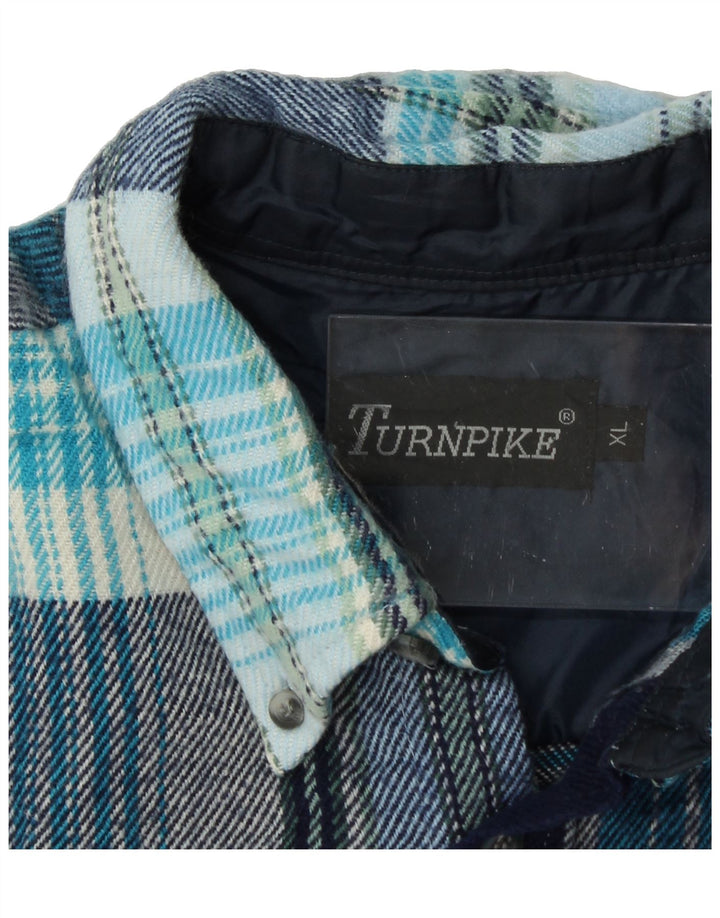 TURNPIKE Mens Flannel Shirt XL Blue Check Retro Vintage Turnpike and Second-Hand Turnpike from Messina Hembry 