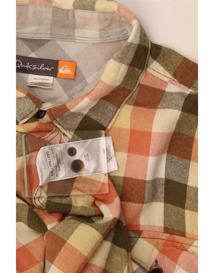 Quiksilver Herren-Flanellhemd 2XL, mehrfarbige Gingham-Baumwolle