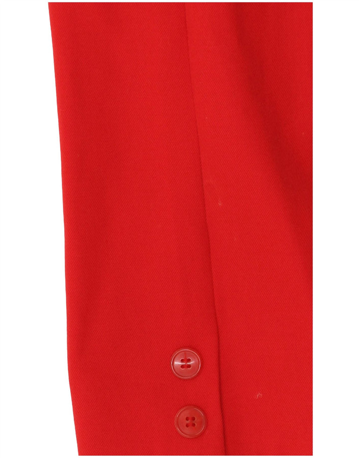 Vintage Damen Crop Zweireiher Blazer Jacke IT 44 Mittelrot