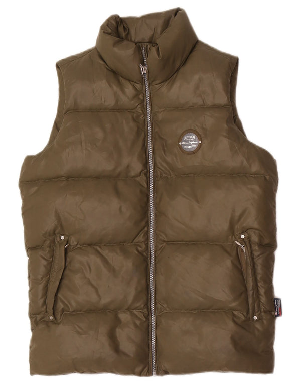Champion Wattierte Weste für Mädchen, 11–12 Jahre, groß, Khaki, Polyester
