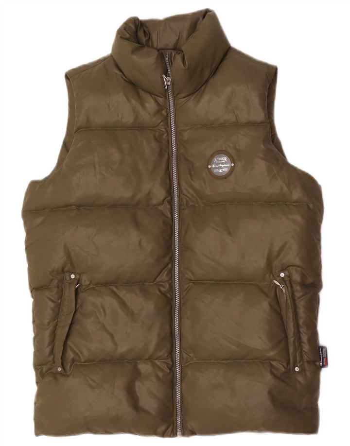 Champion Wattierte Weste für Mädchen, 11–12 Jahre, groß, Khaki, Polyester