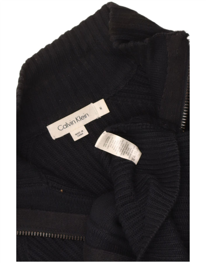Calvin Klein Herren-Cardigan mit durchgehendem Reißverschluss, mittlere marineblaue Baumwolle