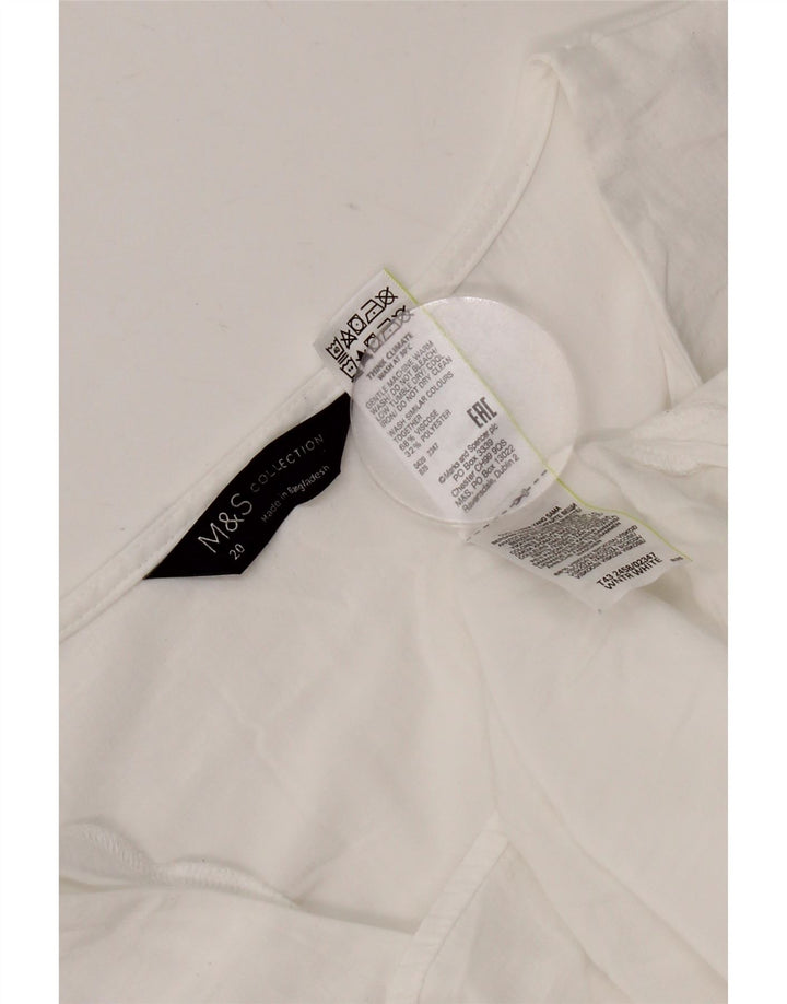 Marks & Spencer Damen Bluse Top UK 20 2XL Weiße Viskose