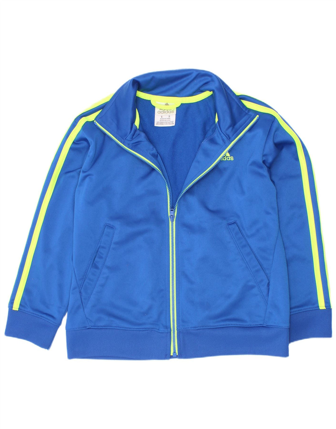 Adidas Jungen Grafik-Trainingsanzug-Top-Jacke, 4–5 Jahre, blaues Polyester
