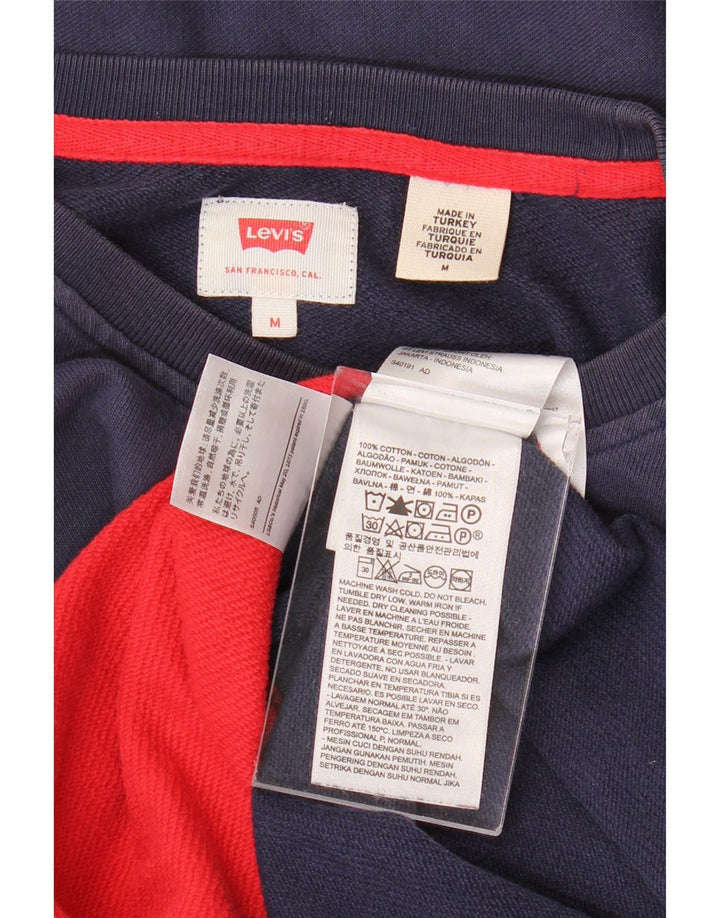 LEVI'S Herren-Sweatshirt mit Grafik, mittelrote Farbblock-Baumwolle