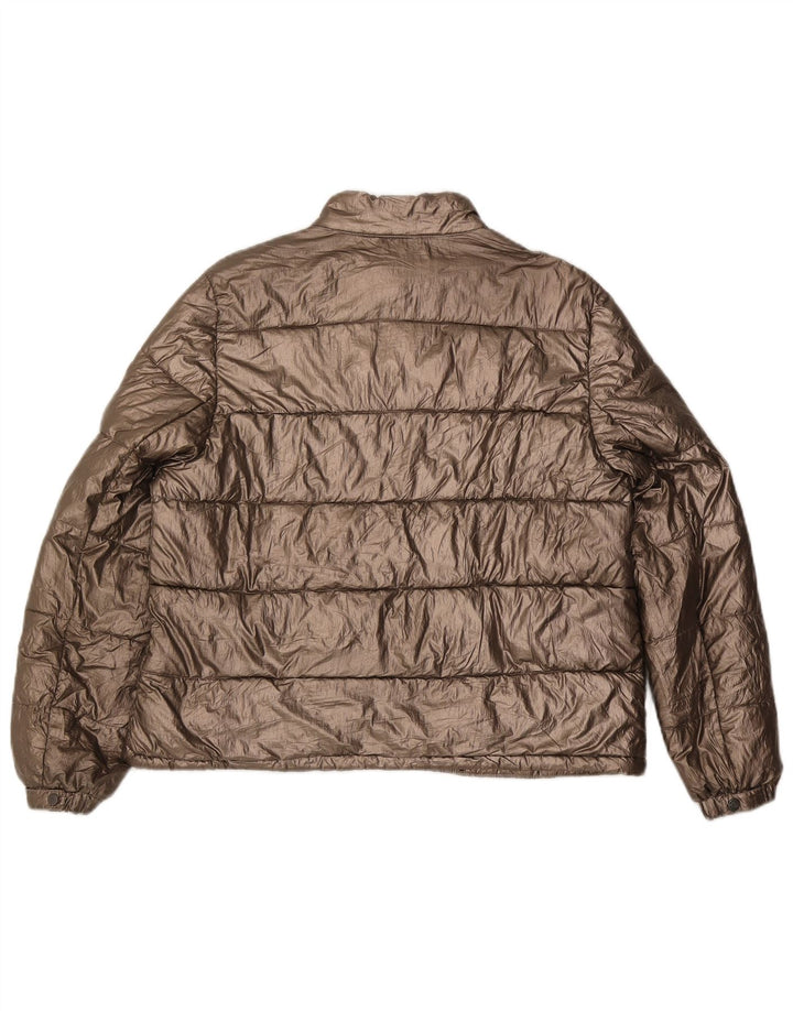 Massimo Dutti Damen Wattierte Jacke UK 14 Medium Gold Polyester