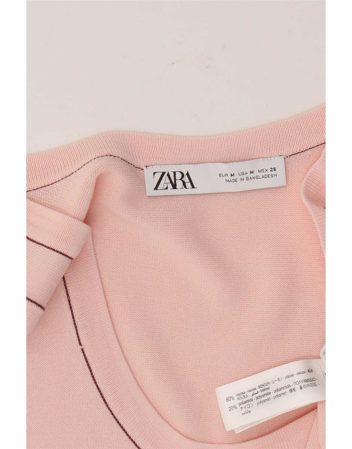 Zara Damen Weste Top UK 12 Mittelrosa Viskose