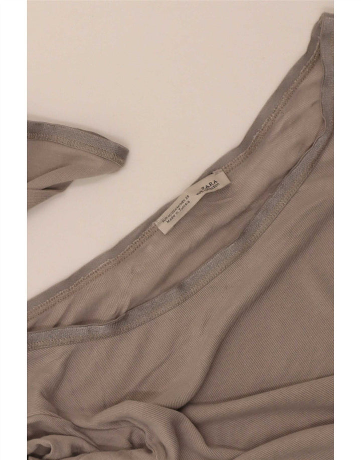 Zara Damen Top 3/4 Ärmel UK 12 Mittelgrau