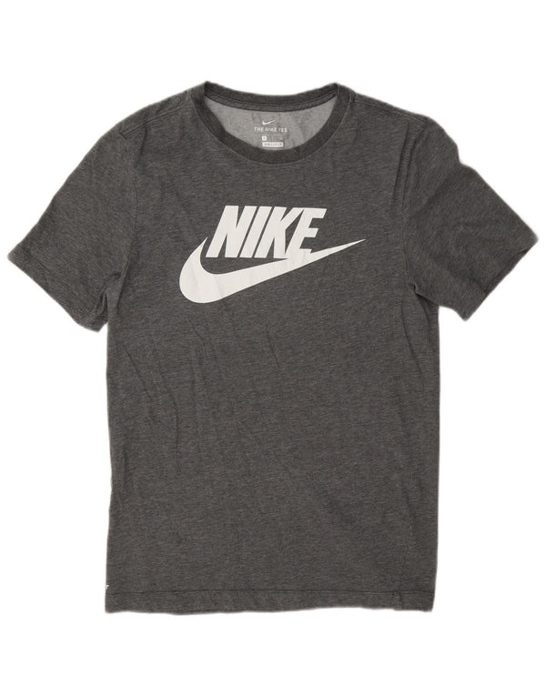 Nike Herren Dri Fit Graphic T-Shirt Top Small Grau Baumwolle