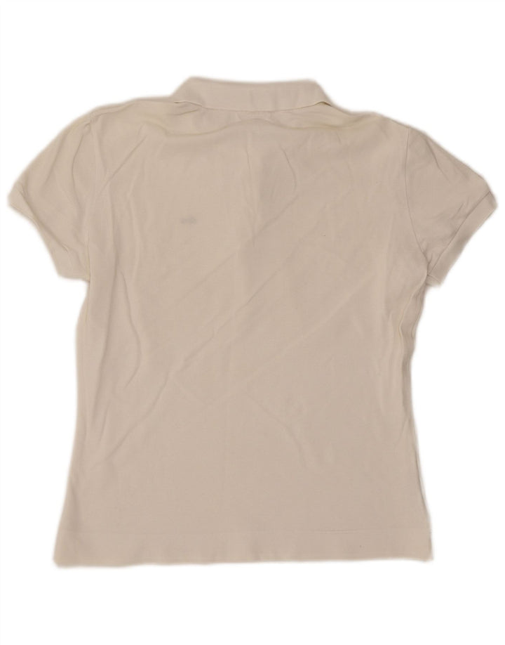 Lacoste Damen-Poloshirt, Größe 44, große weiße Baumwolle