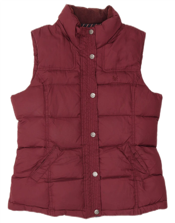 Crew Clothing Wattierte Damenweste UK 12 Medium Maroon Polyester