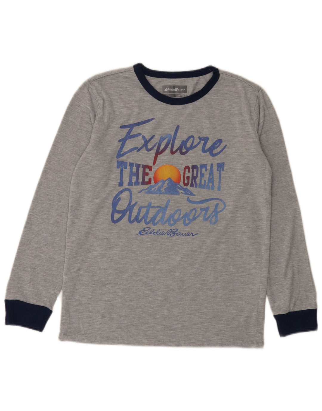 Eddie Bauer Langarmshirt mit Grafik für Jungen, 10–11 Jahre, Mittelgrau gefleckt