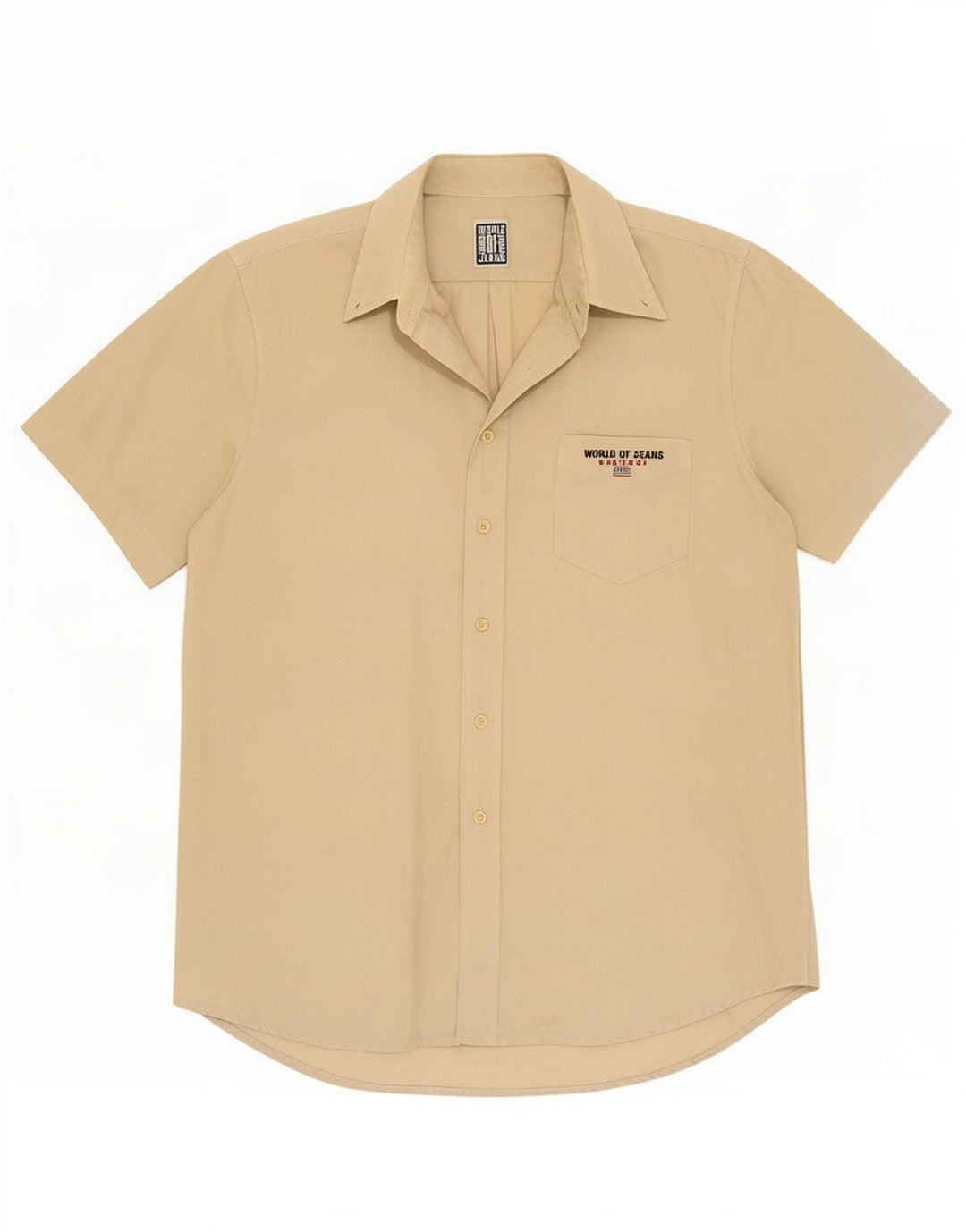 Cassuci Herren Kurzarmhemd Mittelbeige