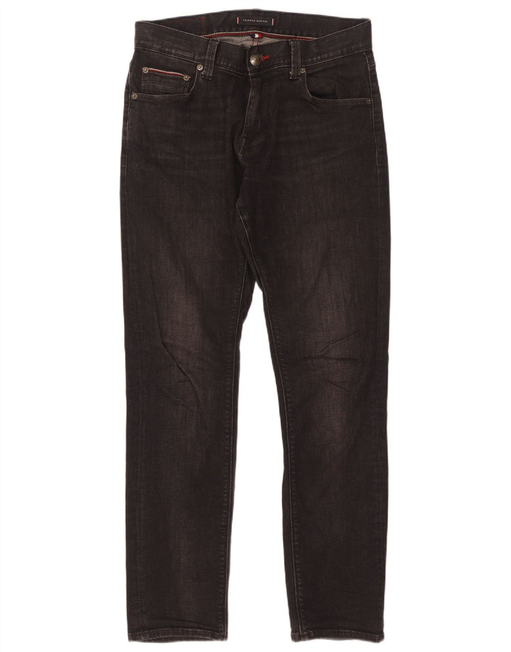 Tommy Hilfiger Herren Slim Jeans W30 L32 Schwarz Baumwolle