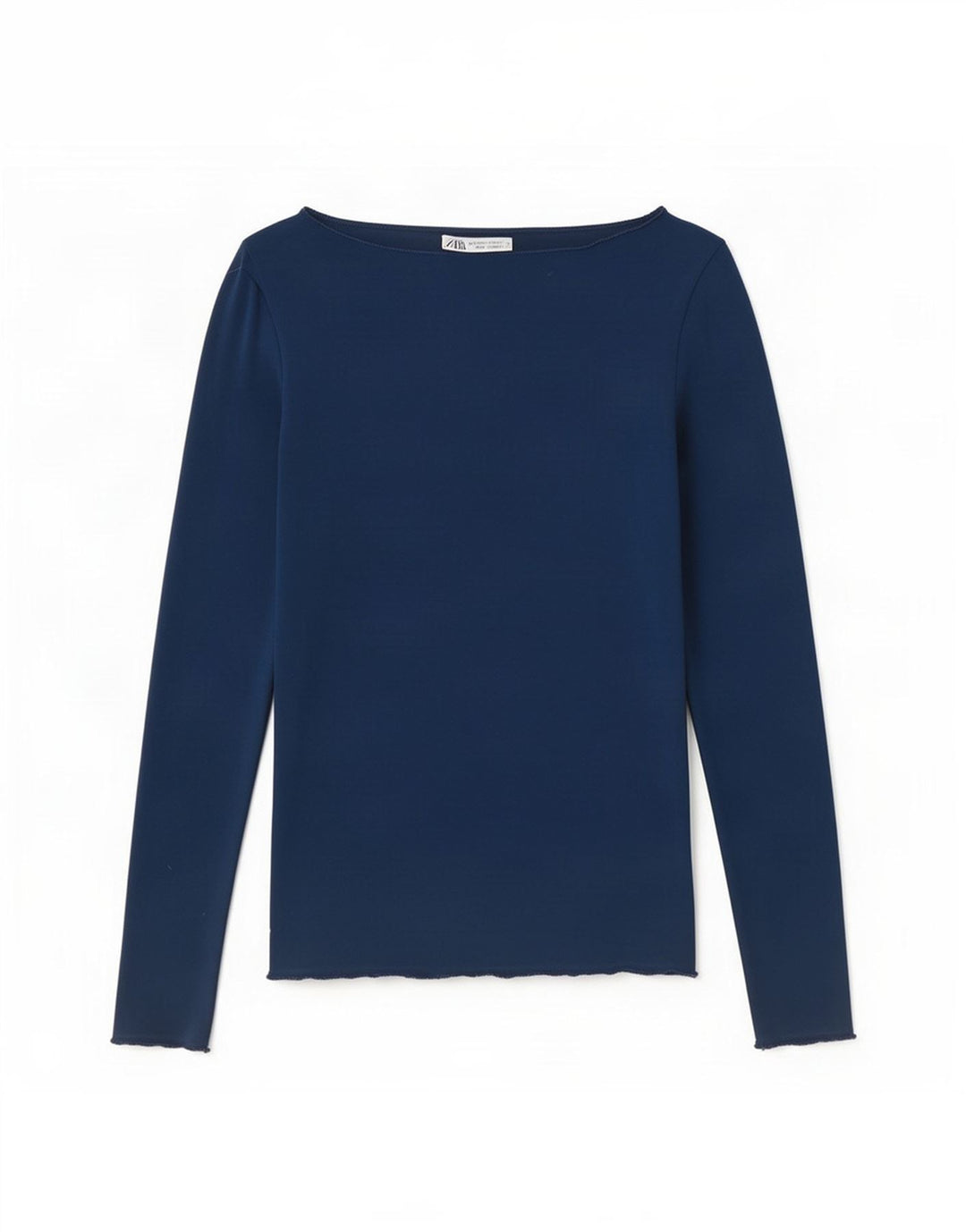 Zara Damen Top Langarm UK 8 Small Marineblau