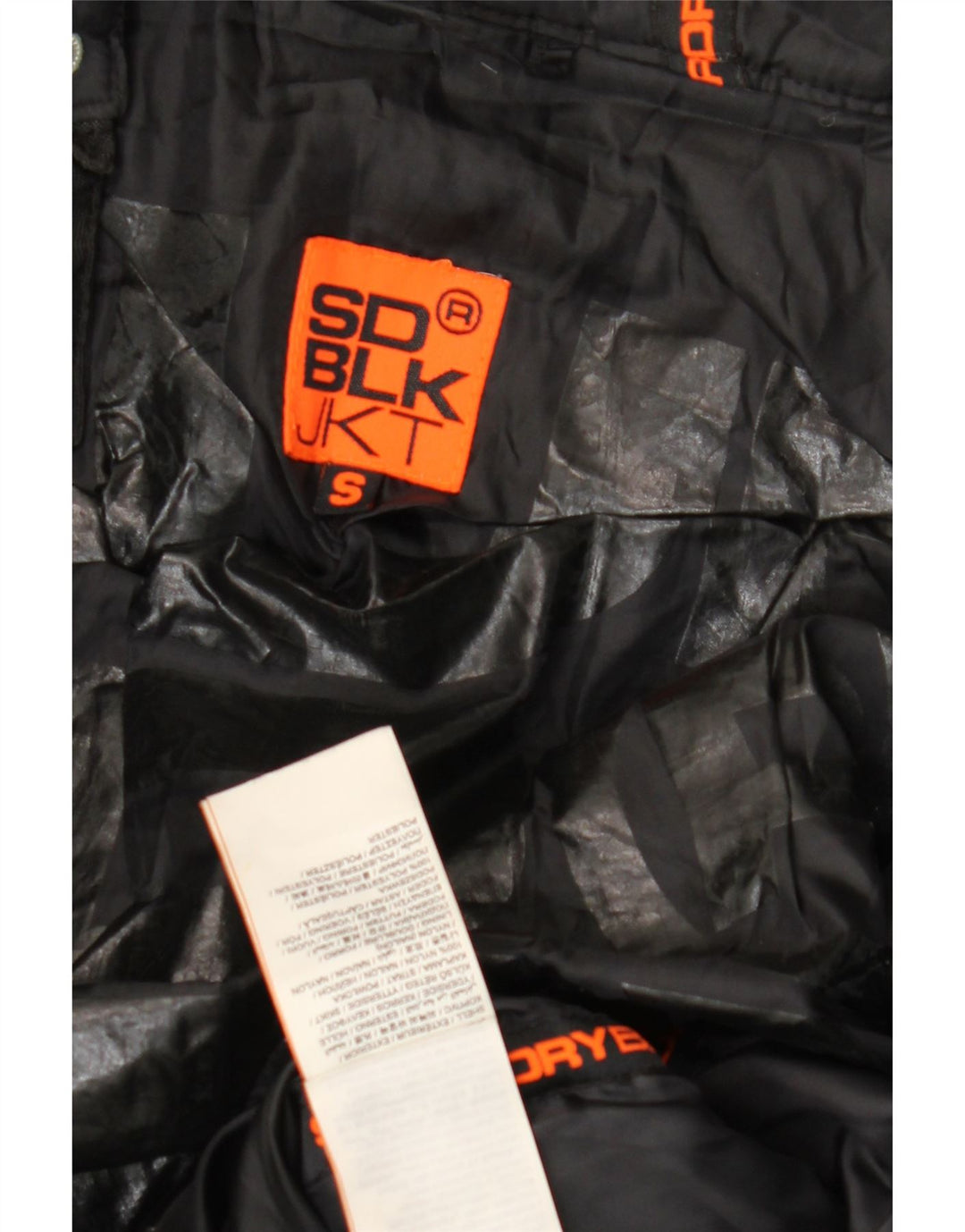 SUPERDRY Herren-Steppjacke mit Kapuze, UK 36, Small, schwarzes Nylon