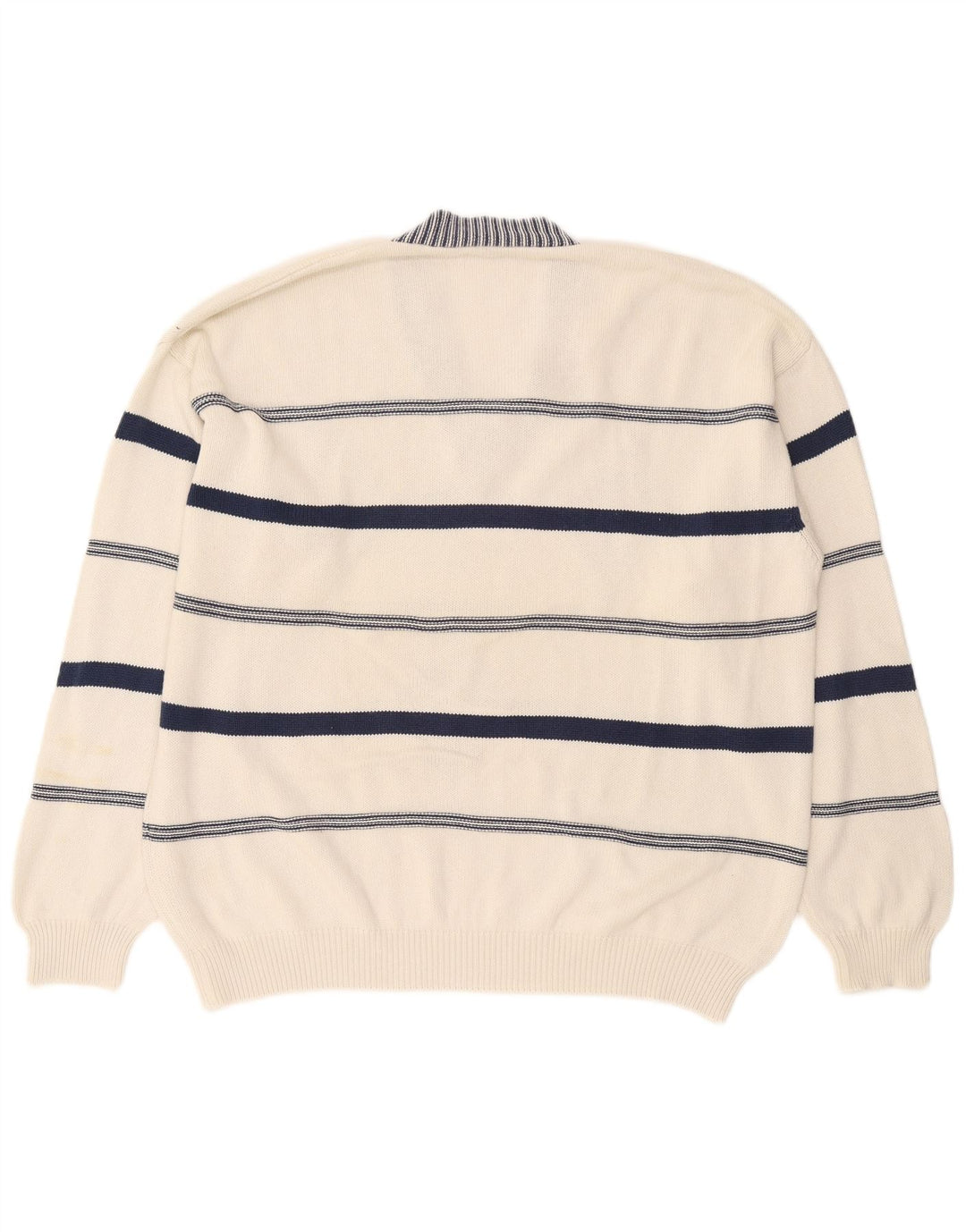 Stefanel Herren-Pullover mit V-Ausschnitt, XL, Weiß, Argyle/Diamant